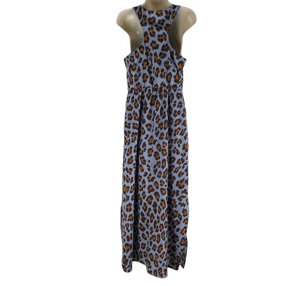 Walter Baker Alexandra Cheetah Printed Maxi Dress Blue Size S - Picture 6 of 8